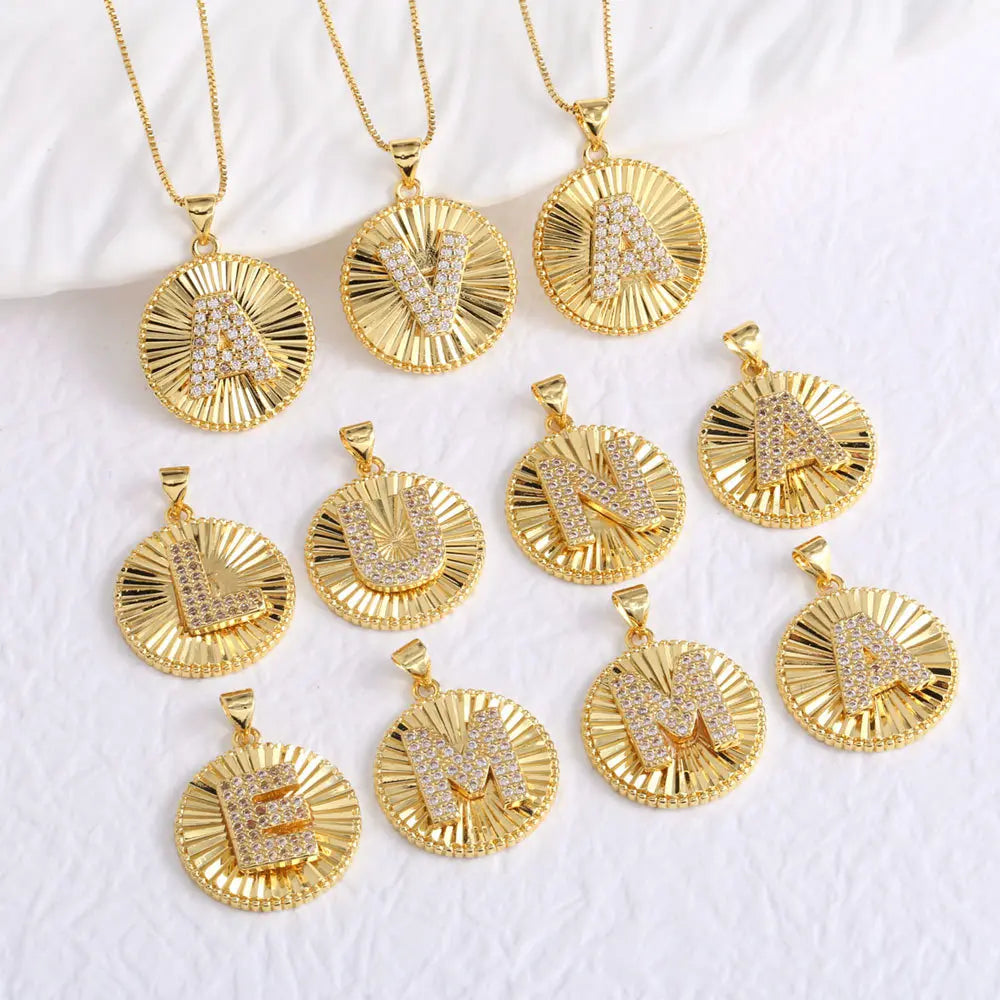 Jinyuan Jewelry New Hot Copper English Letters Cubic Zircon Electroplated Pendant Necklace with Box Chain