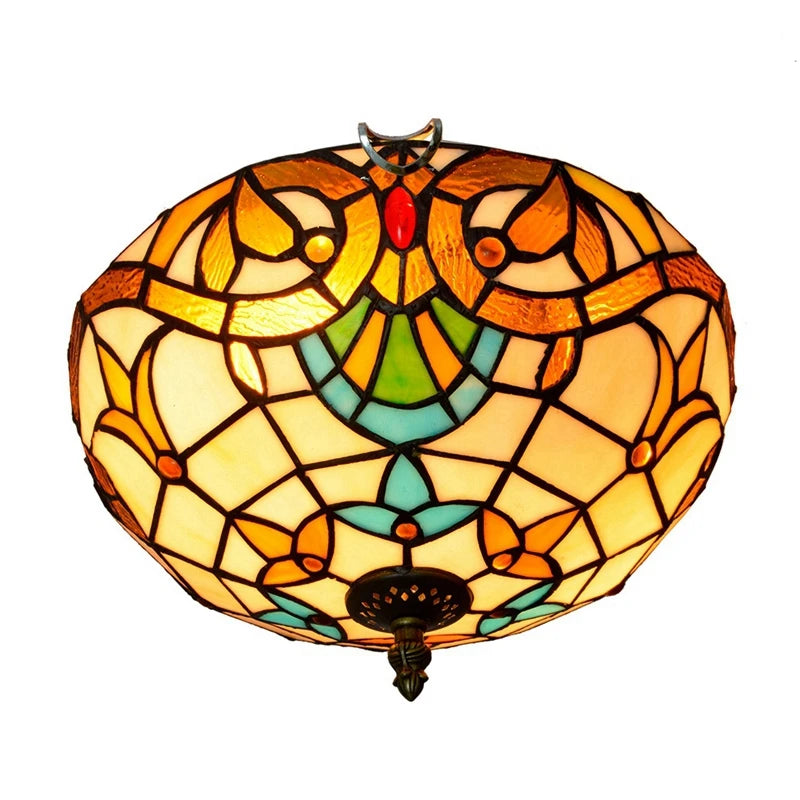Ceiling Lamps Simple Led Wholesale Style Lighting and Decor 12 Inch Tiffany Lamp Yellow Stained Glass MegaBDM