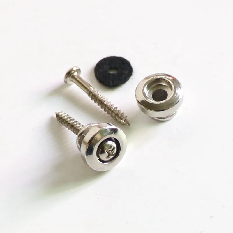 Wholesale Guitar Strap Button Chrome Color Metal Guitar Parts Strap Button with Locking Pin