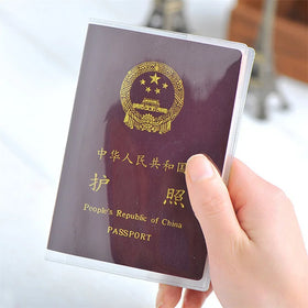 2022 Transparent Clear PVC Passport Holder with Matte Pattern Business Card Holder and Passport Case Cover