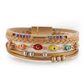 DHJ00326 Wholesale Bracelet Magnetic Buckle Beads Turkish Ethnic Style Colorful Devil Eyes Bracelet