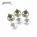 YuenZ Antique silver color flower Charms Pendants DIY Jewelry for Necklace Bracelet Making Accessaries 21*17mm Q179