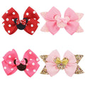 4.3 Inch Ribbon Hair Bows Hair Pin for Kids Cute Colorful Bows Hairgrips Tie Dye Hair Accessories for Girls