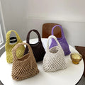 New Cotton Rope Woven Bag Simple Women's Handbag Tote Bag Hollow Straw Woven Bag