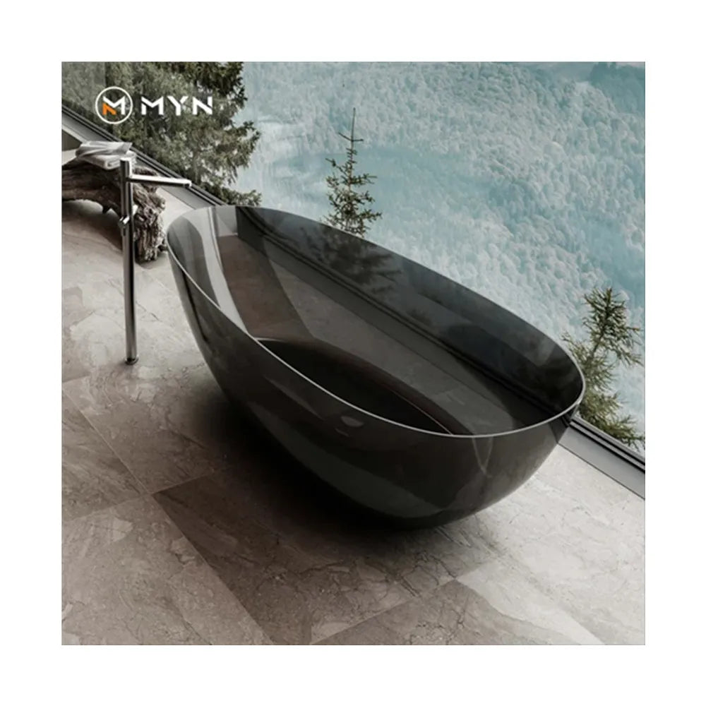 Various Colors Resin Transparent Bathtub Solid Surface Resin Independent Bathtub Semi Transparent Resin Independent Bathtub