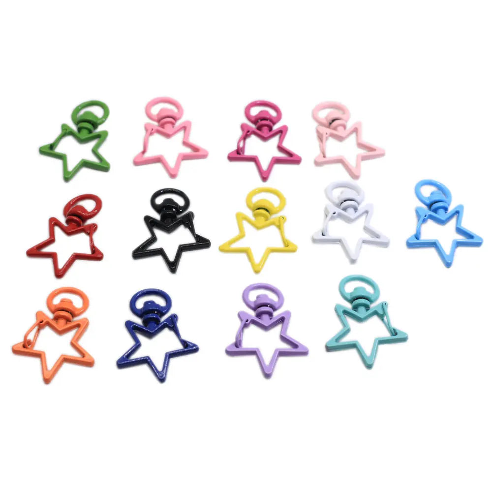 Cute Metal Swivel Lobster Clasp Shell Thumb Moon Star Flower  Heart Shape Snap Hook Jewelry Findings