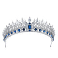 Baroque Bride Crown Wedding Apparel Rhinestone Royal Blue Sapphire Tiaras Crowns for Bridal Princess Party Hair Accessories