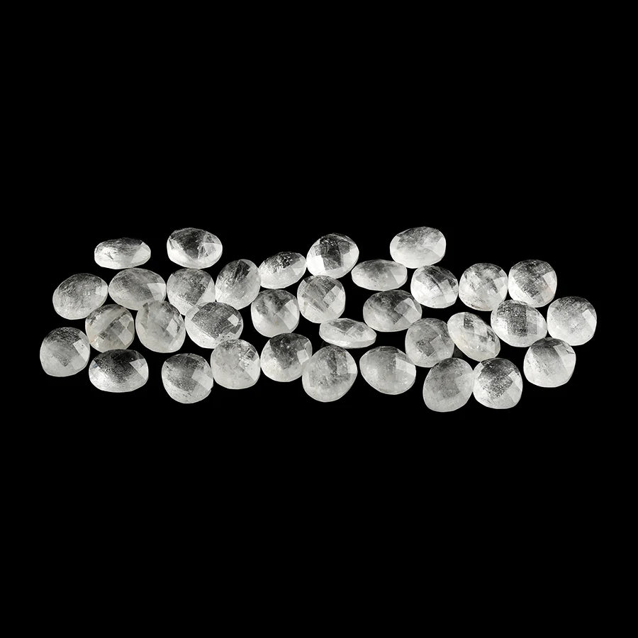 Nature Crystal White Quartz Rock Crystal Carvings Faceted Emerald Cut Cab Crystal Gemstone Beads for Jewelry