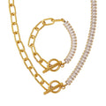 Rectangle Shiny Crystal Pave Stainless Steel Necklace Luxury Party Jewelry Non Tarnish Waterproof Jewelry