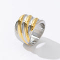 Latest Simple Wholesale Silver Gold Plated Stainless Steel Chunky Wing Design Ring