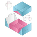 Custom Logo Print Embossed Art Paper Self Erecting Gift Box with Folding Flat Closure Lid Ribbon Handle Recycled Materials