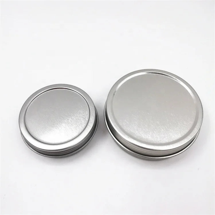 Hot Sale Cosmetic Containers Tin Jars & Boxes 1oz 2oz Round Silver Finish Face Cream Skin Care Tinplate