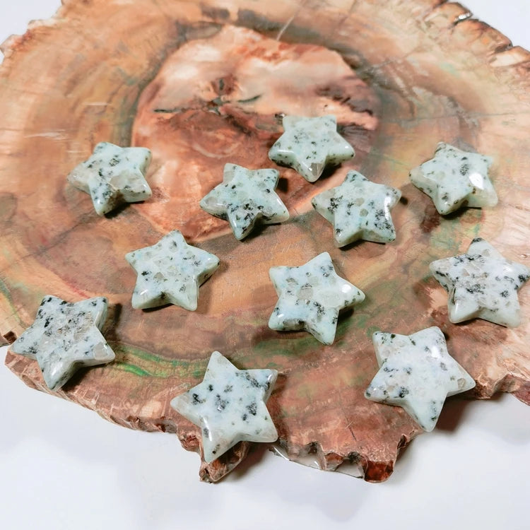 Huiying Hand Carved Real Healing Agate Kiwi Stone Star Gemstone Crafts