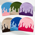 Unisex Jacquard Colorful Flame Beanie Custom Knitted Skull Beanie Printing Design Women Skully Winter Hats