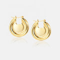Cold Wind Minimalist Heavy Metal Gold-plated Twisted Circle Geometric Earrings Women