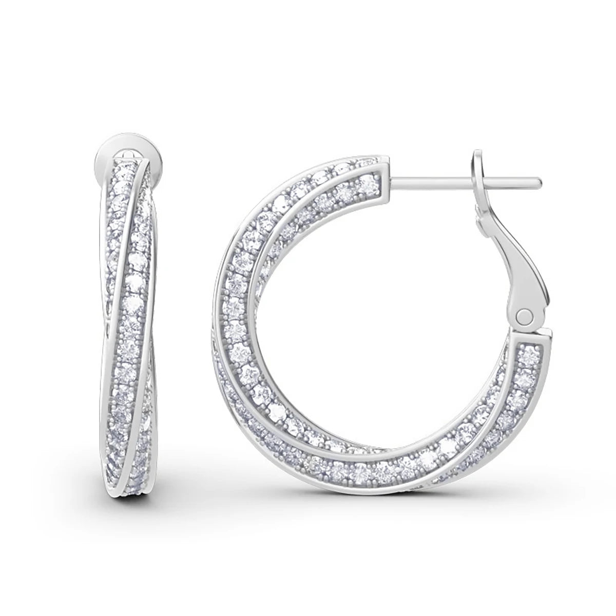 Luxury Jewelry Wholesale 925 Silver Woman Engagement Christmas Valentine's Day Gift Moissanite Diamonds Big Large Earrings