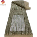 2024 Latest Design Sequins Bridal Beaded Lace Fabric French African Mesh Tulle Lace Fabrics High Quality Nigerian Net Laces
