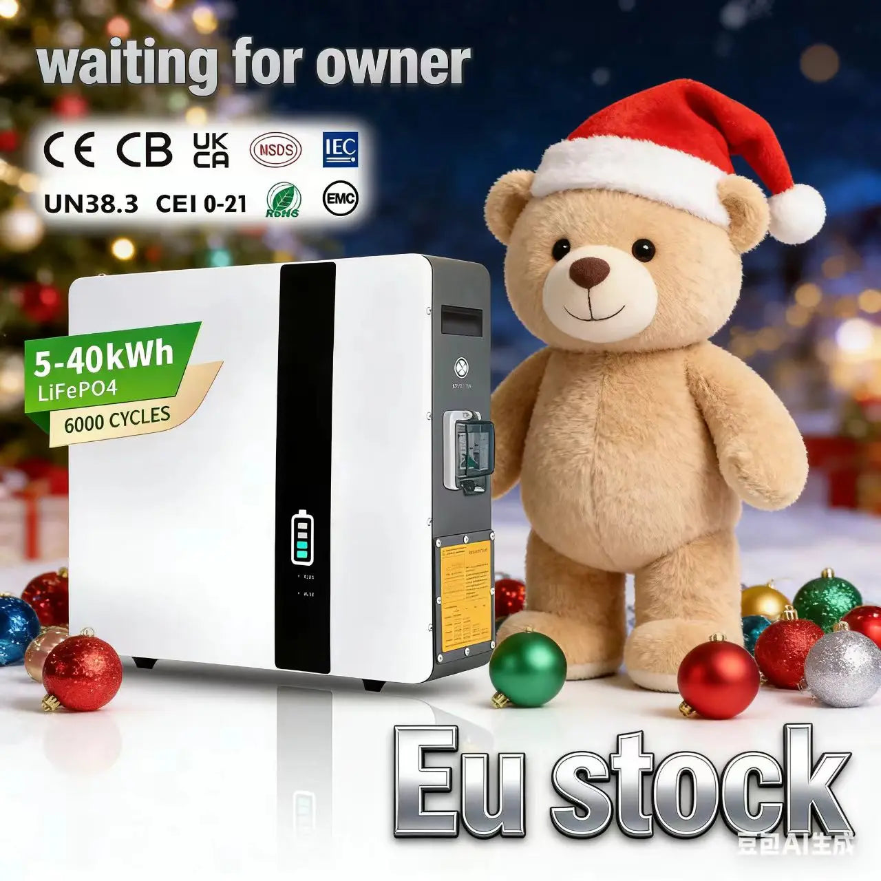EU Stock ENERLUTION LFPWall-5000 Solar Solid State LiFePO4 Home Energy Storage Battery 51.2V 48V 200Ah 5kWh 300Ah 6000 Cycles