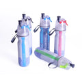 Custom Logo Portable Double-Walled Anti-Leak Cooling Sports Water Bottle Mist Spray Plastic Drinkware