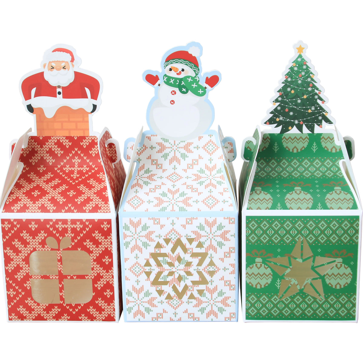 2022 Newly Designed Recyclable Kraft Paper Folders for Christmas Cookie Treat Boxes Holiday Pastries & Cupcakes Packaging