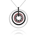 Fast Delivery Multi Circle Sterling Silver Charms 925 Pendants Garnet Gemstone Enamel Sun Shape Pendant for Necklace