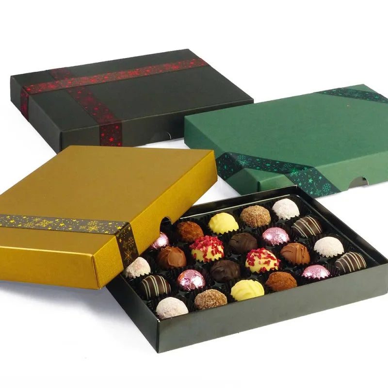 Custom Luxury Paper Packaging Chocolate Candy Box With Divider Box for 4 6 8 12 16 20 32 Piece Chocolate Packaging