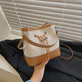 Women's Fashion Contrast Color Bucket Bag Zip Closure Wholesale Handheld Shoulder Crossbody Bag