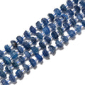 Dark Blue Kyanite Irregular Faceted Rondelle Gemstone Beads Size 3.5x7-4x7.5mm for Jewelry Making Natural Gemstone Beads