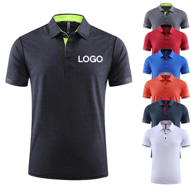 Custom Logo Elastane Polo Shirt Solid Color Polo T-Shirt Short Sleeve Sport Golf Shirt Embroidered Printed Men's Polo Shirt