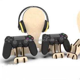 Fathers Day Gifts Headphone Holder Laser Cut Wooden Game Controller Stand Headset Stand for Men/DAD/Gamer Gift