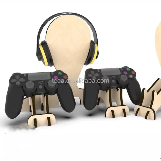Fathers Day Gifts Headphone Holder Laser Cut Wooden Game Controller Stand Headset Stand for Men/DAD/Gamer Gift