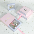 Custom Logo Cardboard Sliding Sleeve Paper Jewelry Storage Drawer Box Packaging With Clear PE Film Floating Gift Display Box