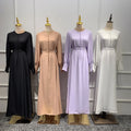 2021 French Style Chiffon Abaya  High Fashion Elegant Chiffon Islamic Dress  EID Muslim Modern Chiffon Abaya Wholesale