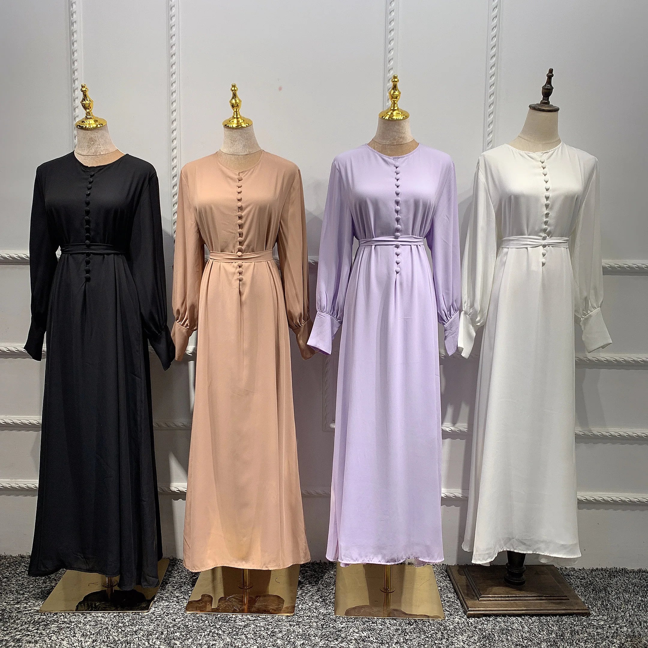 2021 French Style Chiffon Abaya  High Fashion Elegant Chiffon Islamic Dress  EID Muslim Modern Chiffon Abaya Wholesale