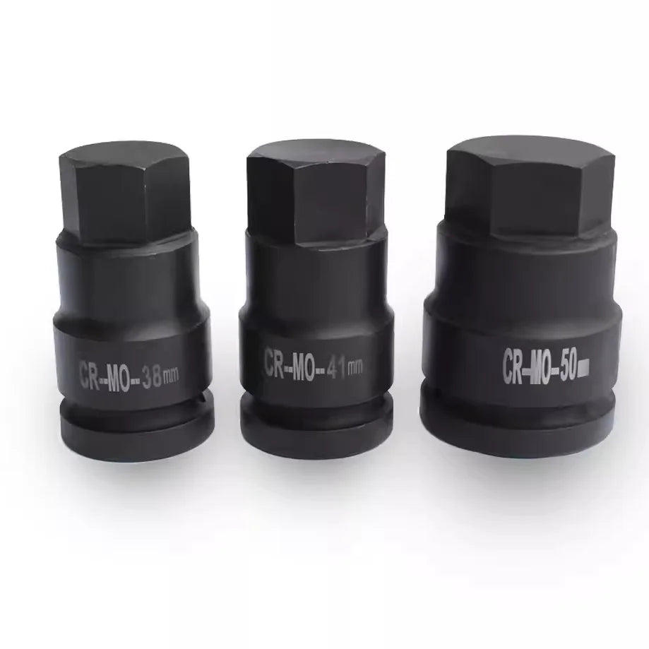 EXPLOIT Industrial Grade 1/2 Inch H6 H8 H10 Air Pneumatic Long Type Drive Ball Hex Bit Socket Impact Black Oxide Finish 3-Year