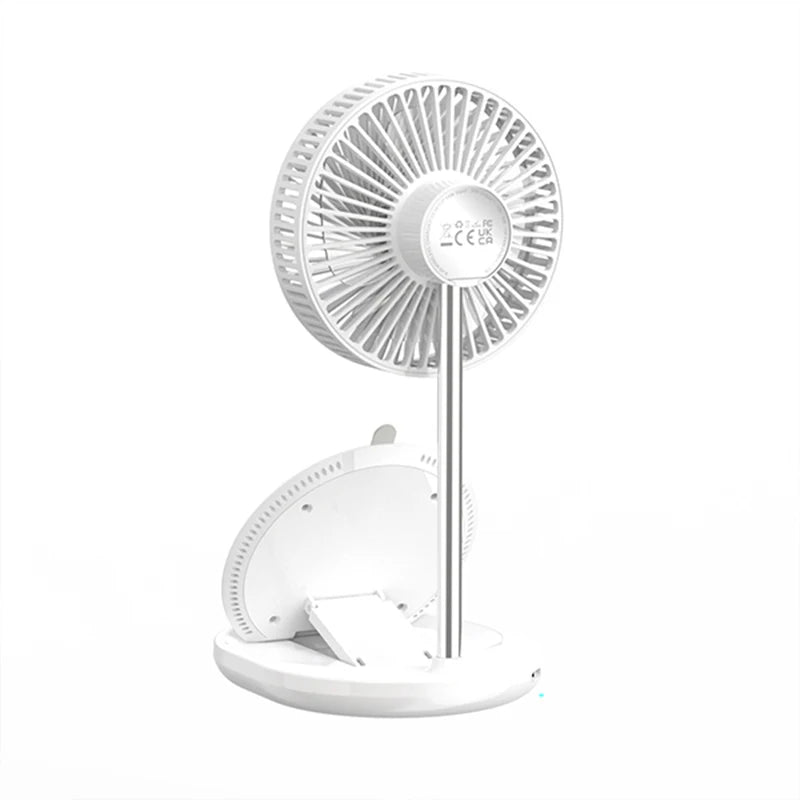 Hot Selling 2 in 1 Portable Mini Desk Fan  with Wireless Charger Three-speed Touch Adjustment Control Table Fan