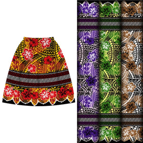 High Quality Hibiscus Flower Polyester Fabric Custom Polynesian New Style Printed Fabric for Islander Skirt
