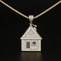 Personalized Brass House Pendant Iced Out CZ Diamond Hip Hop Charm for Men