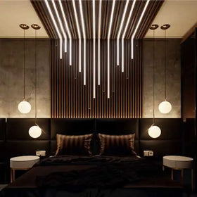 LED Light Linear Soundproofing Wall Panel Sound Absorption Wood Slat Wall Panels PET Felt Acoustic Wall Panel