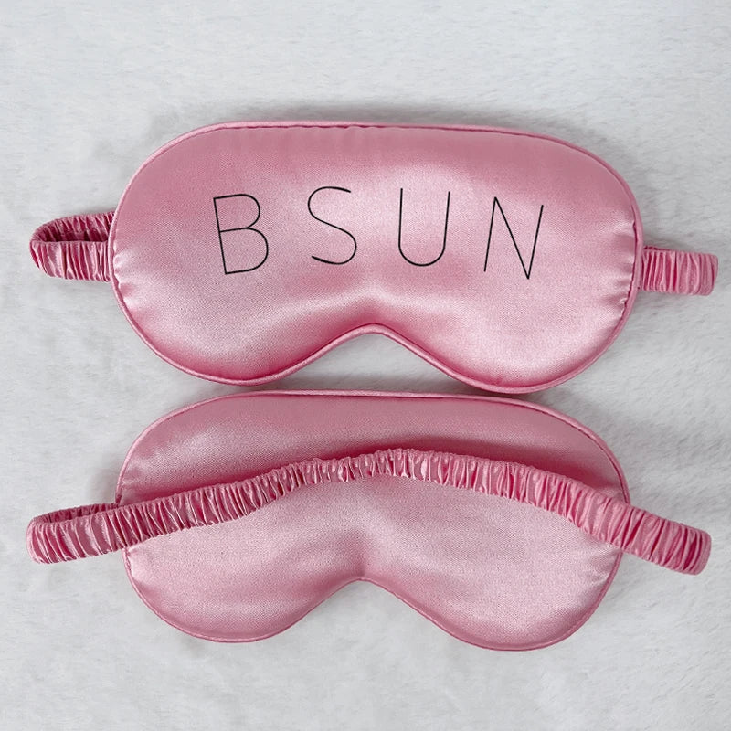 Custom logo Travel Reusable Blackout Adjustable Lash Extension Sleeping Satin Silk Eye Mask