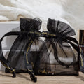 Eco-Friendly Colorful Drawstring Gift Bag for Candy Custom Logo Printed Bow Tie Organza Pouch for  Jewelry Bags