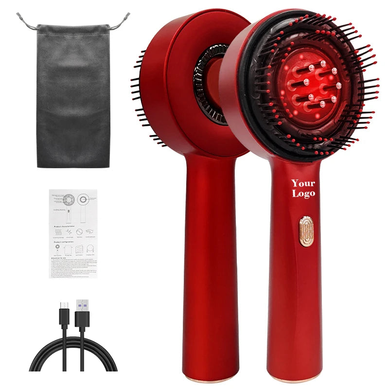 Travel Cordless Massager Brush Hair Massager Scalp Comb Handheld Electric Scalp Massager With Hair Oil Dispenser