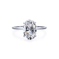 Shiny 8mm*12mm Oval Cut Cubic Zirconia Rhodium Plated S925 Sterling Silver Wedding Engagement Ring for Women Bridal Jewelry