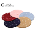 Wholesale Custom Embroidery Vintage French Beret Love Decoration Fashionable Cotton Business Winter Wool Knitted Hat