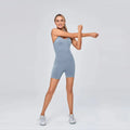 2026 Customer Logo Wholesale Women Sports Gym Wear Workout Set Tights Crop Top 2 Pieces Seamless Sleeveless Fitness Yoga Set