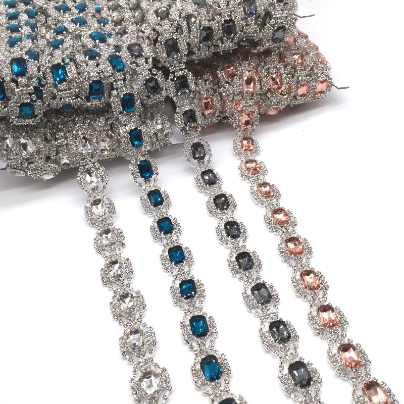 Crystal Rhinestones Chain Sew on Trimming Rhinestone Cup Chains Crystal Bridal Rhinestone Fabric Trim for Wedding Dress