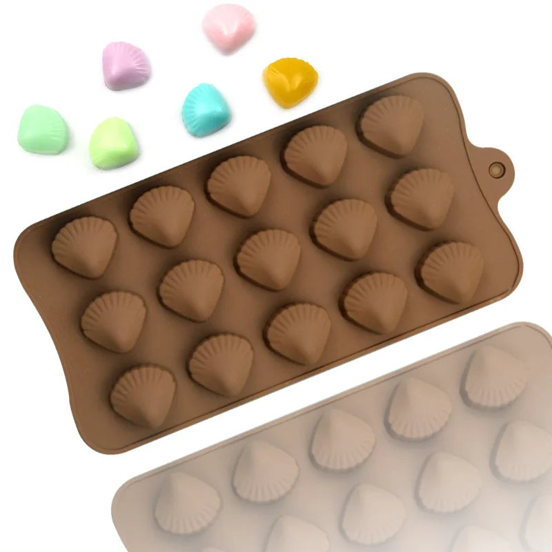 Shell Silicone Chocolate Molds Handmade Soap Mold DIY Ice Molds Eco-Friendly BPA Free 20.5x10.3x1.8cm 40g