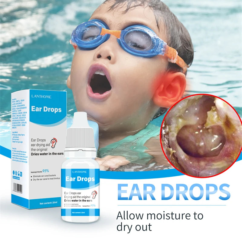 OEM Lanthome Ear Drops 20ml Adult Children Ears Cleaning Drying Tinnitus Eliminating Ear Wax Softener Liquid for Swimming