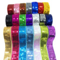 25mm 18m Wholesale Diy Sewing Sequined Lace Trims Cheap 5 Rows square Sequin Mesh Ribbon Trimming Christmas Beaded Lace Fabric