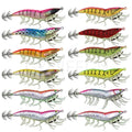 3D Soft Footed Wooden Shrimp Simulation Luminous Squid Hook Octopus Squid Blowing Tube Lure Umbrella Hook Squid Jig Fishing Gear